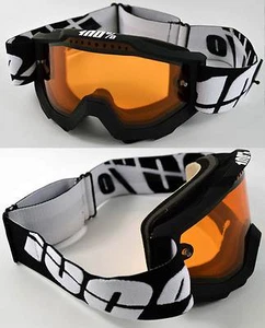 100% Percent Accuri Snowboard Ski Lunettes Noir Avec Double Ventilé Lentilles - Picture 1 of 2