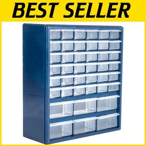 Durable Blue Plastic Storage Drawers with 42 Compartments for Easy Organization - Picture 1 of 9