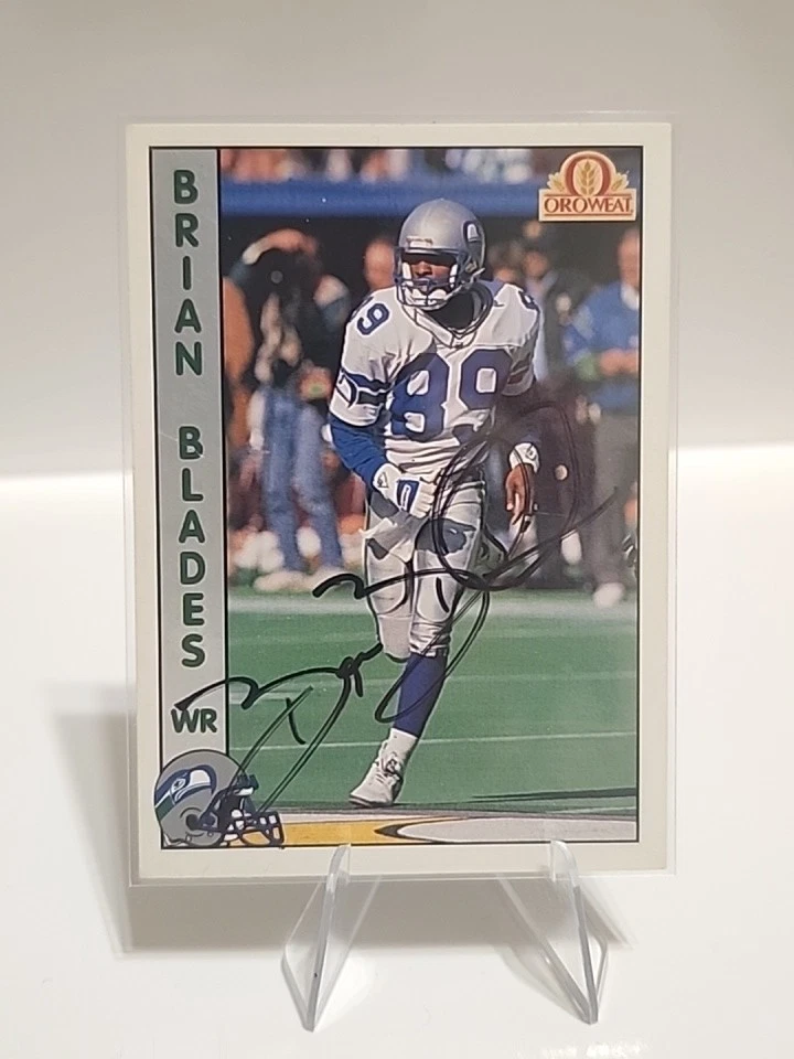 Brian Blades Autograph Signed 1992 Pacific Seattle Seahawks - Image 1 of 2