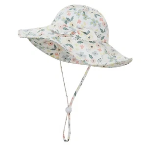 Baby Girl Sun Hat Summer Beach Hats with UPF 50+ Toddler Infant with Wide Bri... - Picture 1 of 4