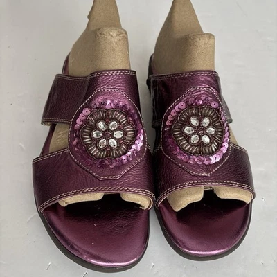 Softspots Purple Embellished Metallic Slide Sandals Size 9.5W - image 1 of 4