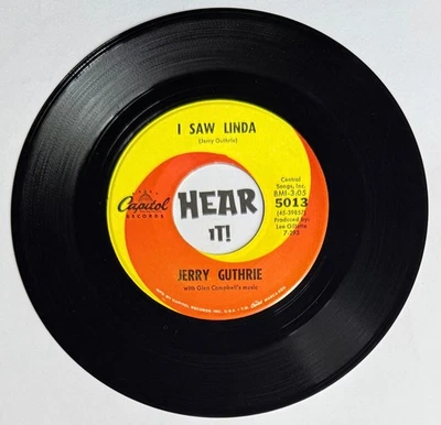 60s Rocker Teen Glen Campbell 45 JERRY GUTHRIE I Saw Linda CAPITOL hear - Image 1 of 2