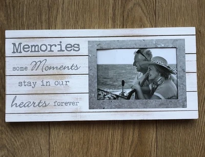 White Photo Frame, Shabby Chic Design, “Memories” 6x4 Photo, 15x10cm - Image 1 of 4