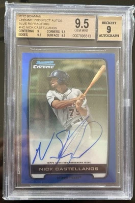 2012 Bowman Chrome Auto #BCA-NC Nick Castellanos BGS 9.5/ 9 Blue Refractor /150 - Image 1 of 2