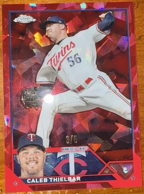 2023 Topps Chrome Update Sapphire Edition Red Refractor /5 Caleb Thielbar - Image 1 of 2