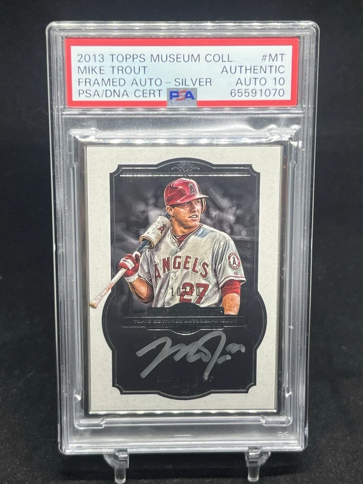 Colección Museo Topps 2013 Mike Trout enmarcado plateado automático #10/10 PSA ¡¡RARO!!! Foto 1 de 2