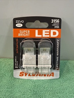 NEW Sylvania Zevo 3156 White LED Bright  Light Bulb 2 Pack - Also Fits 3155 - Image 1 of 4