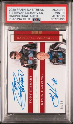 2020 National Treasures Tony Stewart Kevin Harvick /35 Racing PSA 9 automático 10!! - Imagem 1 de 2