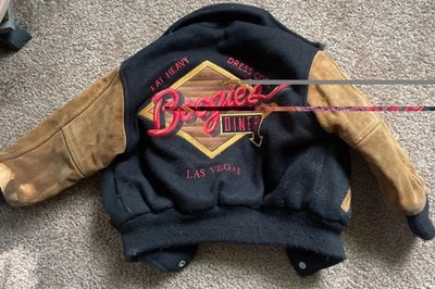 Детская винтажная куртка авиатора/пилота-бомбардировщика BOOGIES DINER Vegas кожа/флис размер 4 - Изображение 1 из 4