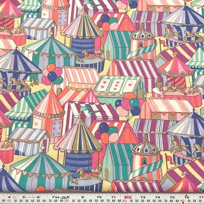 Vintage Kessler Design Concord Fabrics Carnival Tents Cotton by the HALF YARD - Image 1 of 2