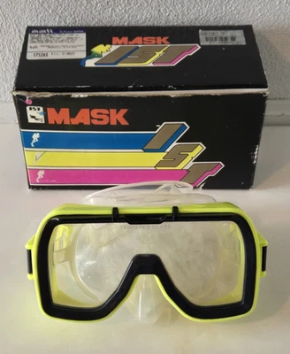 Máscara de buceo de colección vidrio templado snorkel IST Venus Jr M34 amarillo *RARO* Foto 1 de 4