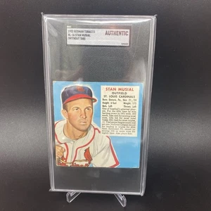 1952 Redman Tobacco Stan Musial #16 SGC Authentic, Missing Tab, Eye Appeal! - Picture 1 of 4