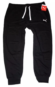 XL Mens PUMA Fleece Jogger Pants Sweats Black W/ Drawstring 1X 38 NEW/SEALED - Picture 1 of 4
