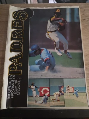 1981 San Diego Padres (2x)Game Stub Vs Giants W/Souvenir Magazine UNSCORED  - Image 1 of 4
