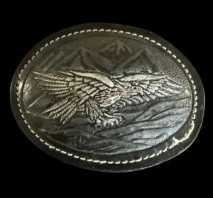 Hermosa hebilla de cinturón de colección hecha a mano cuero mecanizado a mano de Denver Colorado - Imagen 1 de 3