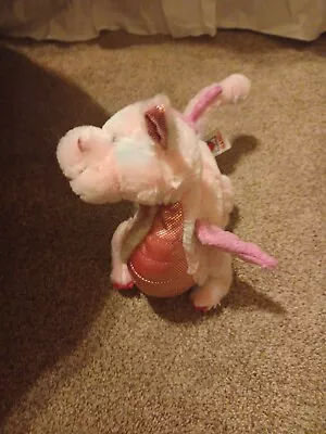 Retired Ganz Webkinz Whimsy Dragon HM156 Sparkly Pink Metallic PLUSH 11" NO CODE - Image 1 of 2