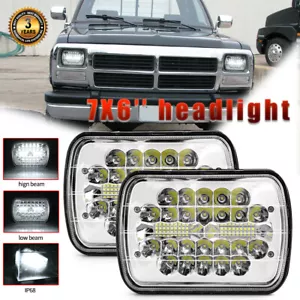 Pair 5X7" 7x6inch LED Headlights With Hi/Lo Sealed Beam For Dodge W150 W250 W350 - Picture 1 of 11