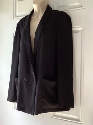 Blazer American Apparel Negro Crepe Blanco Talla M/Mediano Foto 1 de 4