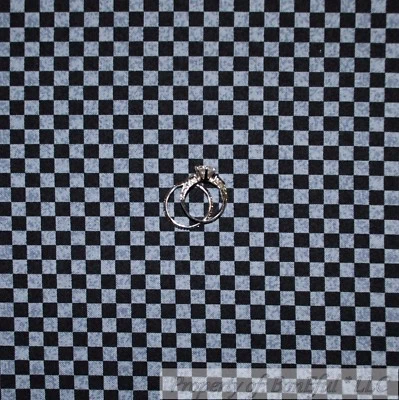 BonEful Fabric FQ Cotton Quilt Black Gray Square Block Check Gingham Race Car US - Image 1 of 4