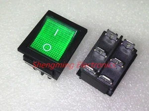 5 PIEZAS Interruptor Rocker DPDT ENCENDIDO/APAGADO verde 6 pines 16A/250V 20A/125V KCD4-202 - Imagen 1 de 2