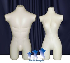 His & Her Special - Inflatable Mannequin - 3/4 Forms, Ivory