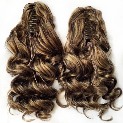Clip de garra de pelo grueso ondulado extensión cola de caballo cola de caballo cola de caballo para mujeres Foto 1 de 4