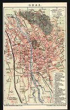 Stadtplan anno 1907 - Graz - Steiermark Geidorf Jakomini St. Leonhard Lend Gries