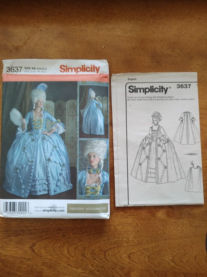 Simplicity 3637 sz8-14 ladies' Louis the XIV Ball gown RARE pattern uncut - Image 1 of 1