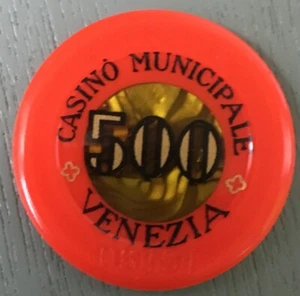 500 Italian Lire Gaming Chip, Casino Municipale Venezia, Venice Italy Rare VTG - Imagen 1 de 5