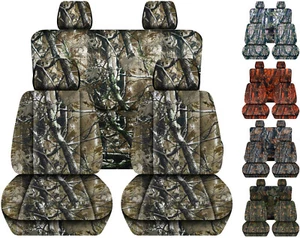 Fundas de asiento de coche delanteras + traseras camuflaje ajustadas a medida para JK Wrangler 2 puertas 07-18 - Imagen 1 de 18