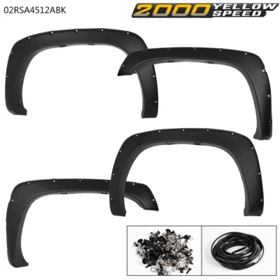 Pocket Style Bolt On Rivet Fender Flares Fit For 99-06 Silverado GMC Sierra 4PCS Foto 1 de 4