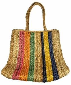 Tragetasche bunt Jute handgefärbt Doppelhenkel - Bild 1 von 12