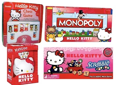 Lote de Juego Hello Kitty Edición Limitada Sanrio Monopoly Scrabble Yahtzee Ajedrez Raro Foto 1 de 4