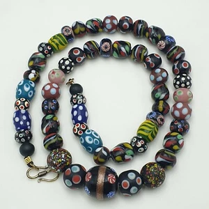 Stunning Vintage Venetian Style Mix Glass Beaded Necklace - Picture 1 of 22