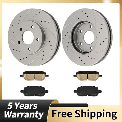 Rotores de disco perforados de freno delantero + pastillas de cerámica para Chevrolet HHR 2006 2007-2011 Foto 1 de 4