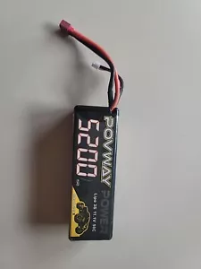 1-Battery LiPo POVWAY 5200mAh 11.1V 50C 3S RC Battery with Deans T Plug for RC - Picture 1 of 6