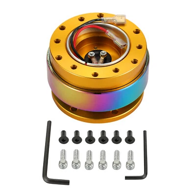 Neo Gold Car Steering Wheel Quick Release 6-Holes HUB Adapter Snap Off Boss Kit - Image 1 of 4