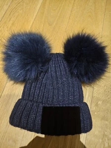 Women winter hat with real fur pom pom - Picture 1 of 3