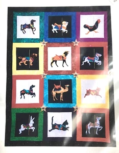 Vintage, Carousel Critter Quilt Designs for 11" unfinished blocks of 12 designs - Picture 1 of 3