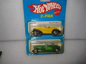 VINTAGE 1980'S HOT WHEELS 2-PAK CARD DATED 1981 AUBURN 852 & 31 DOOZIE UNOPENED - Bild 1 von 3