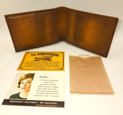 Cartera de Colección Rolfs Marrón Tostado Cuero de Vaca Para Hombre Doble Plegable con Portatarjetas Inserto ¡Nueva! Foto 1 de 4