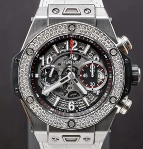 Hublot Big Bang Unico Titanium Diamonds 45 mm Complete 411.NX.1170.RX.1104 - Picture 1 of 12