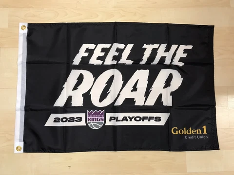 Sacramento Kings 2023 NBA Playoffs “Feel The Roar” Nylon Flag Banner 36” X 23” Cover