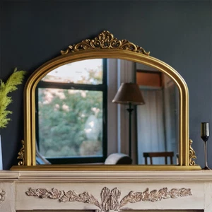 Mirror Large Archtop Antique Vintage Gold Frame Wall Mantle Mirror W122 x H90cm - Picture 1 of 6