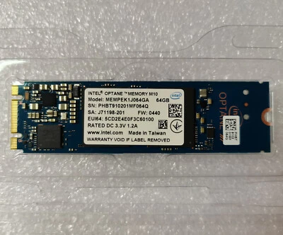 Intel OPTANE MEMORY M10 64GB MEMPEK1J064GA M.2 2280 PCIe 3.0 3D XPoint Generi - Image 1 of 4