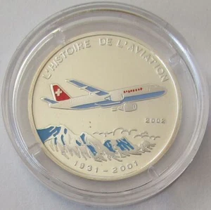 Congo 500 Francs 2002 70 Years Swissair Silver - Picture 1 of 2