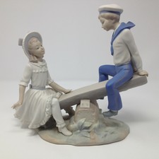 Lladro See Saw 1255 Figurine Matte Finish Spain