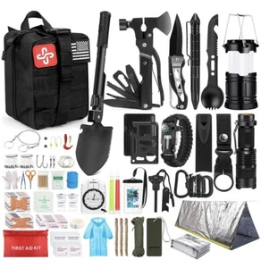 250 Piece Survival Kit Emergency First Aid Gear Bugout Bag Hiking Hunting - Picture 1 of 7