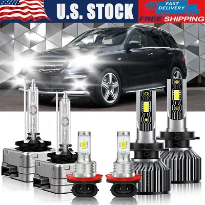 For Mercedes-Benz ML63 AMG 2010 LED Headlight +Fog Light Bulb High/Low Beam 6Pcs - Image 1 of 4