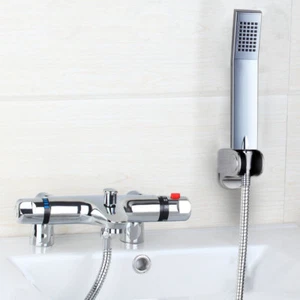 Badwanne Deck montiert Thermostat Wasserhahn mit Handdusche Mixer Wasserhahn Set - Bild 1 von 9